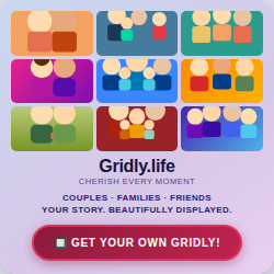 Gridly.life square photo memories ad